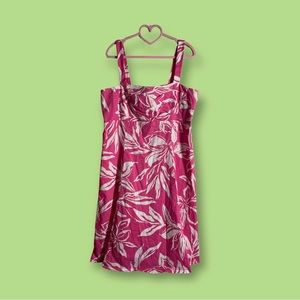 R&K Originals White Flowers Pink Mini Dress